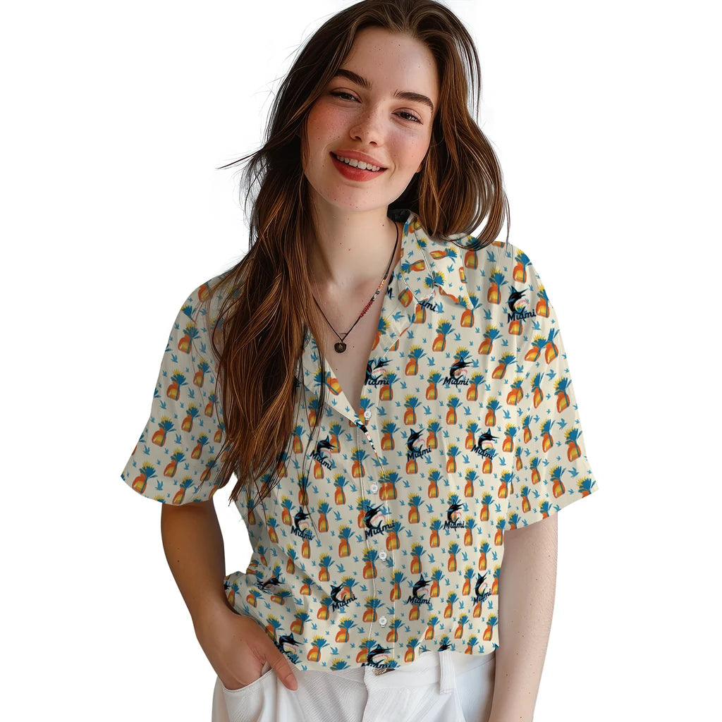 Miami Marlins Hawaiian Shirt - Pineapple Delight | Hula Hawaiian Shirts