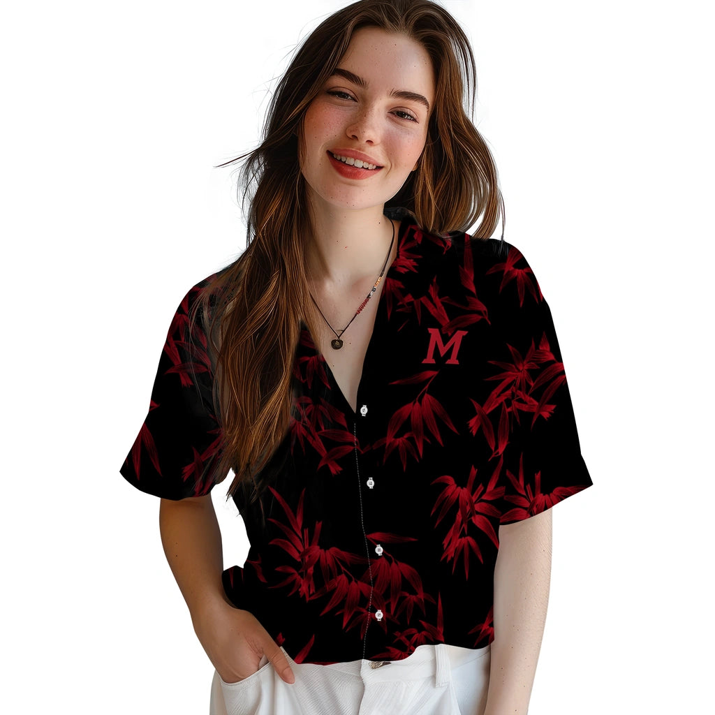 Miami RedHawks Hawaiian Shirt - Bamboo Branches | Hula Hawaiian Shirts
