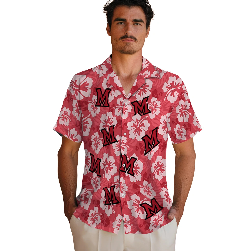 Miami RedHawks Hawaiian Shirt - Hibiscus Cluster | Hula Hawaiian Shirts