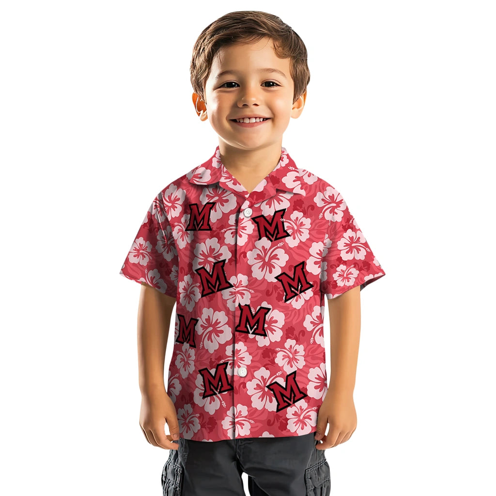 Miami RedHawks Hawaiian Shirt - Hibiscus Cluster | Hula Hawaiian Shirts
