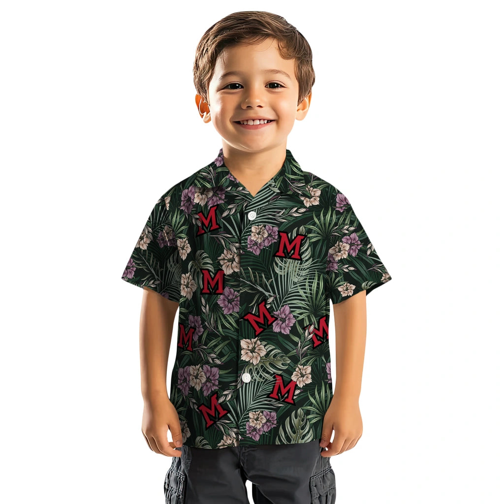 Miami RedHawks Hawaiian Shirt - Hibiscus Leaves Pattern | Hula Hawaiian Shirts