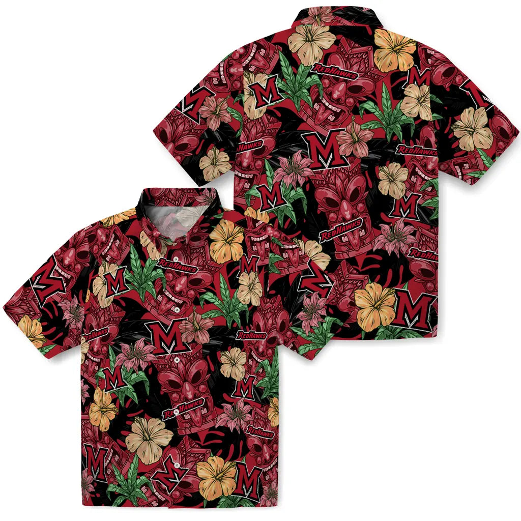 Miami RedHawks Hawaiian Shirt - Hibiscus Tiki Jungle | Hula Hawaiian Shirts