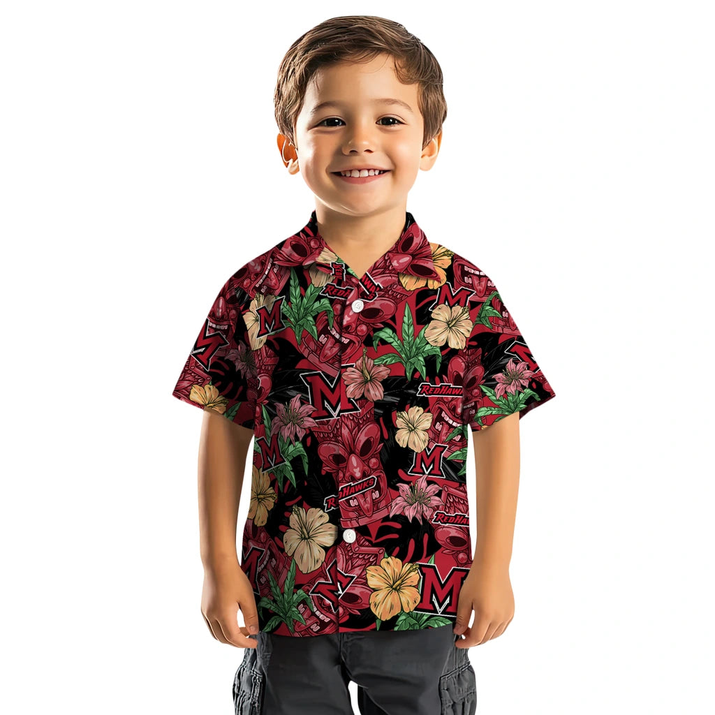Miami RedHawks Hawaiian Shirt - Hibiscus Tiki Jungle | Hula Hawaiian Shirts