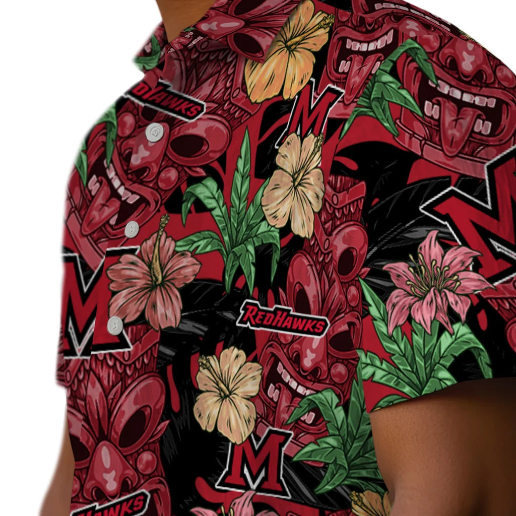 Miami RedHawks Hawaiian Shirt - Hibiscus Tiki Jungle | Hula Hawaiian Shirts