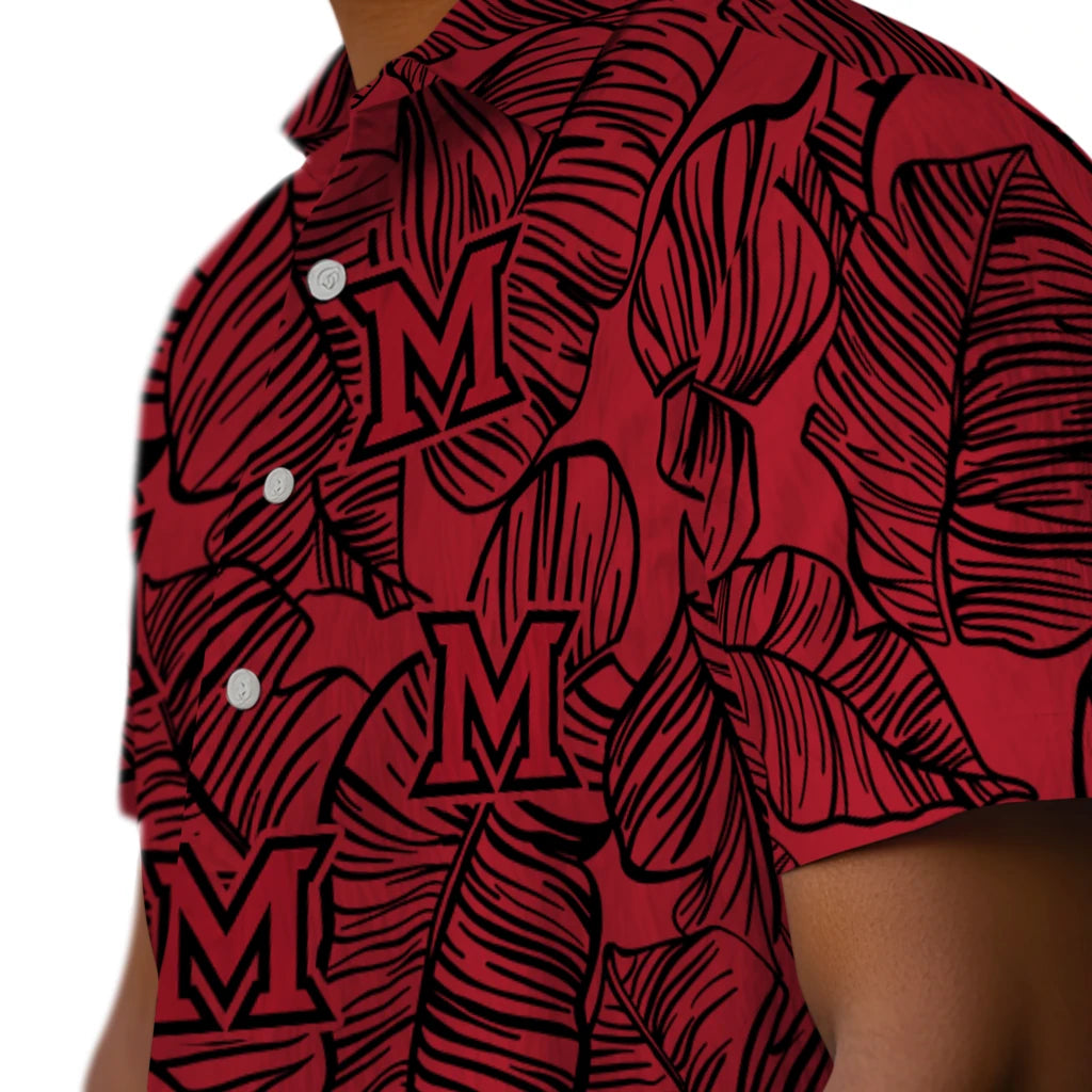 Miami RedHawks Hawaiian Shirt - Leaf Outline | Hula Hawaiian Shirts