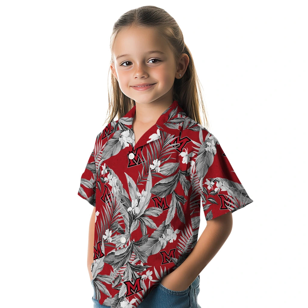 Miami RedHawks Hawaiian Shirt - Palm Leaves | Hula Hawaiian Shirts