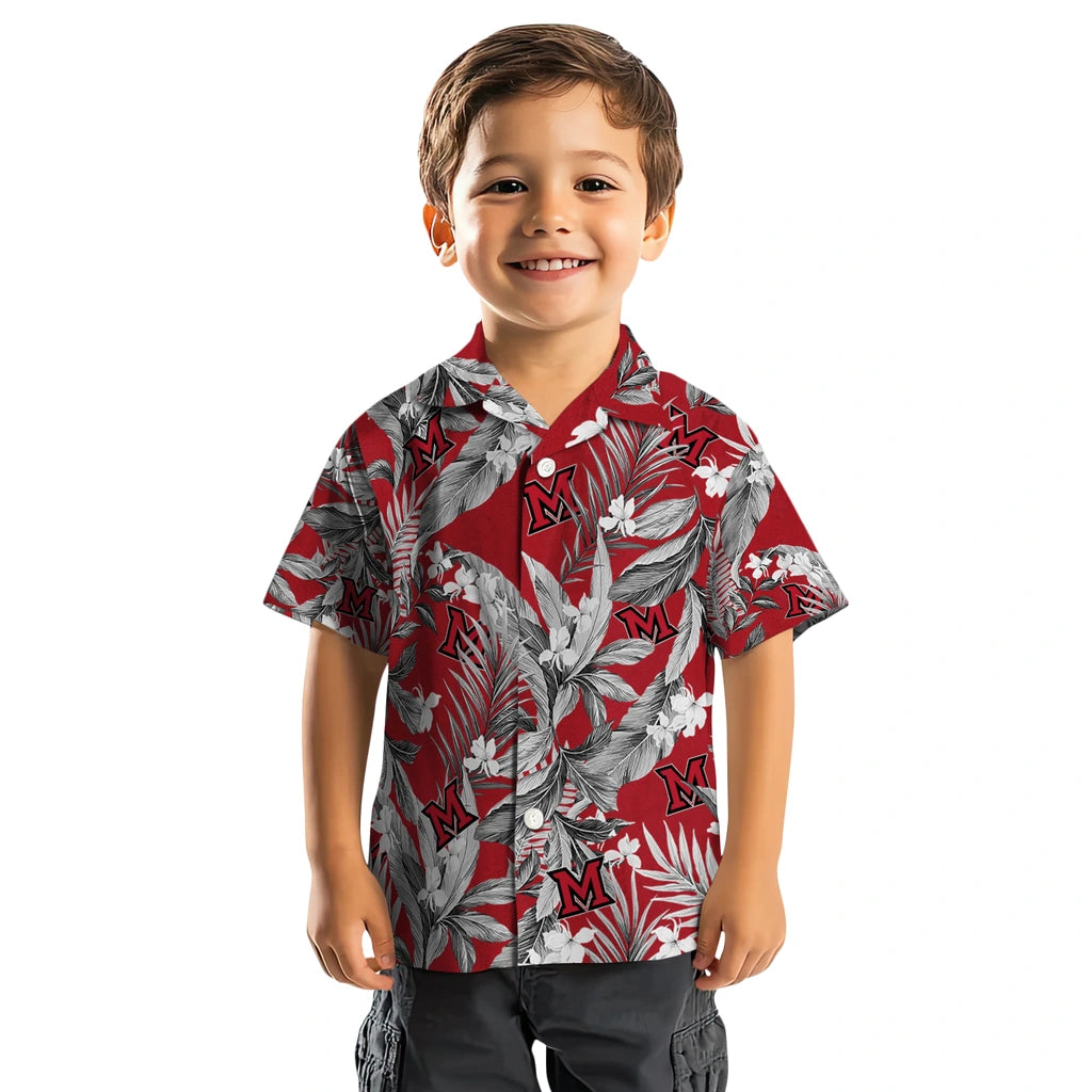 Miami RedHawks Hawaiian Shirt - Palm Leaves | Hula Hawaiian Shirts