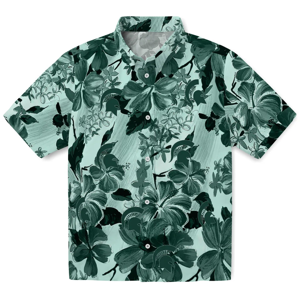 Michigan State Spartans Hawaiian Shirt - Hibiscus Arrangement | Hula Hawaiian Shirts