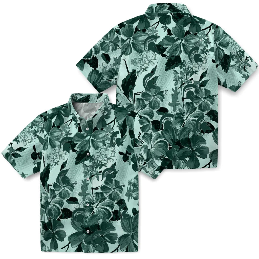 Michigan State Spartans Hawaiian Shirt - Hibiscus Arrangement | Hula Hawaiian Shirts