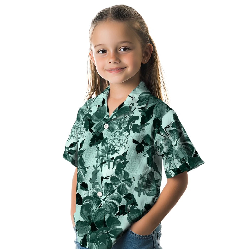 Michigan State Spartans Hawaiian Shirt - Hibiscus Arrangement | Hula Hawaiian Shirts