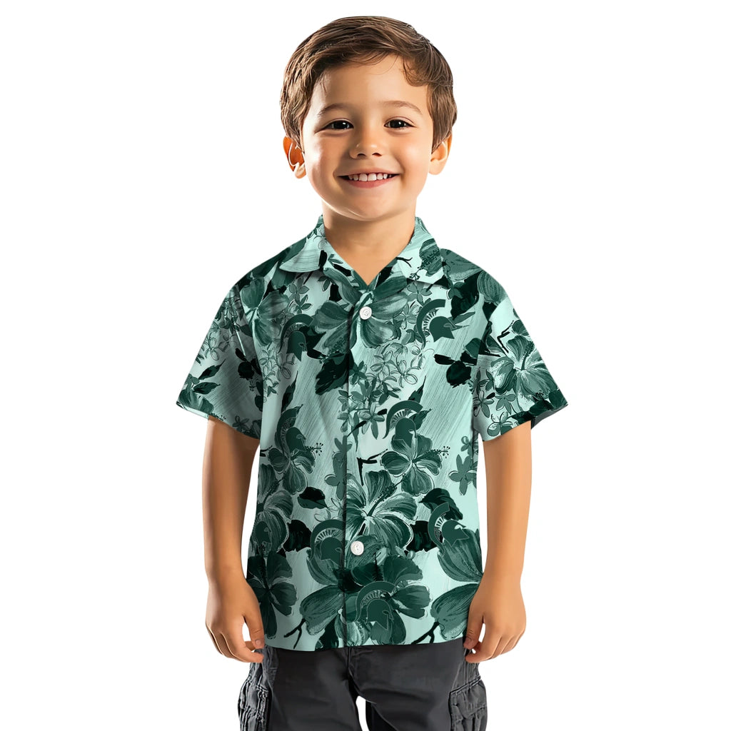 Michigan State Spartans Hawaiian Shirt - Hibiscus Arrangement | Hula Hawaiian Shirts