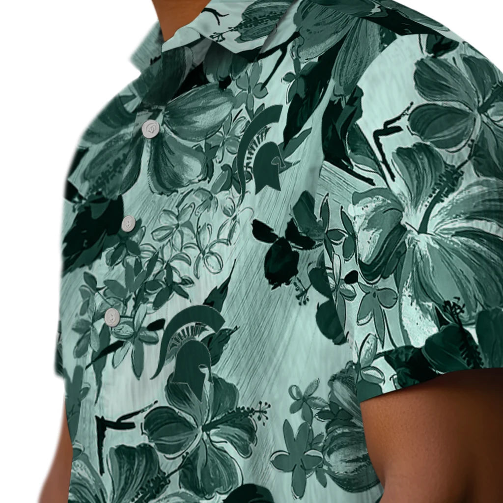 Michigan State Spartans Hawaiian Shirt - Hibiscus Arrangement | Hula Hawaiian Shirts