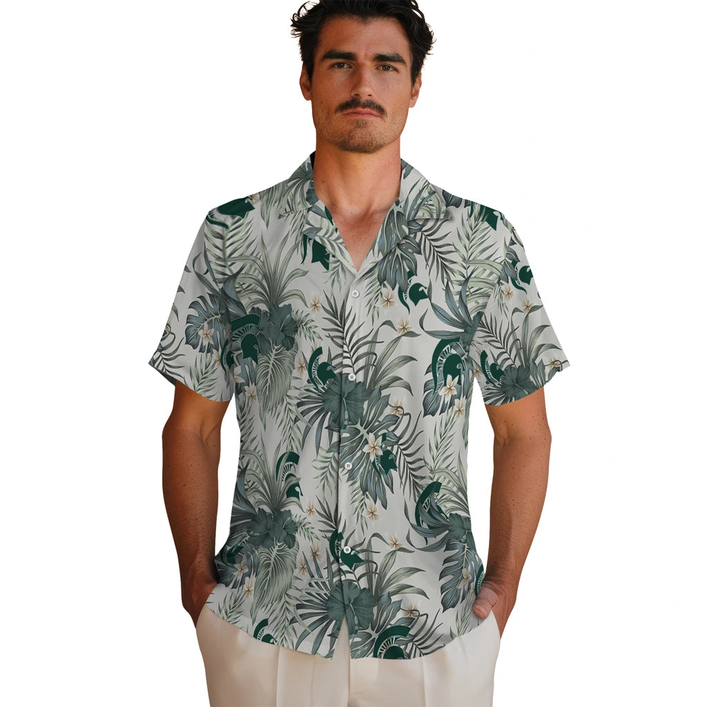 Michigan State Spartans Hawaiian Shirt - Hibiscus Designs | Hula Hawaiian Shirts