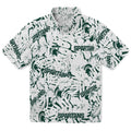 Michigan State Spartans Hawaiian Shirt - Hibiscus Overlay | Hula Hawaiian Shirts