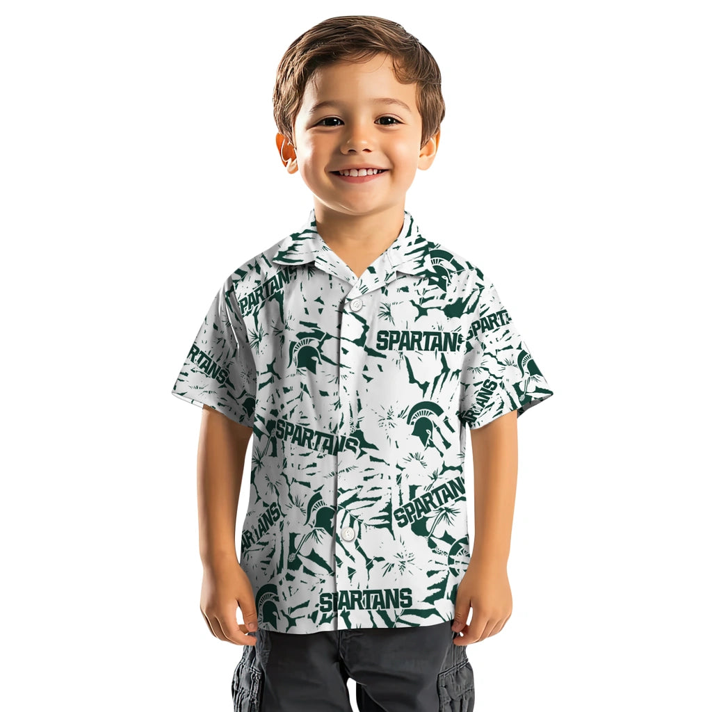 Michigan State Spartans Hawaiian Shirt - Hibiscus Overlay | Hula Hawaiian Shirts