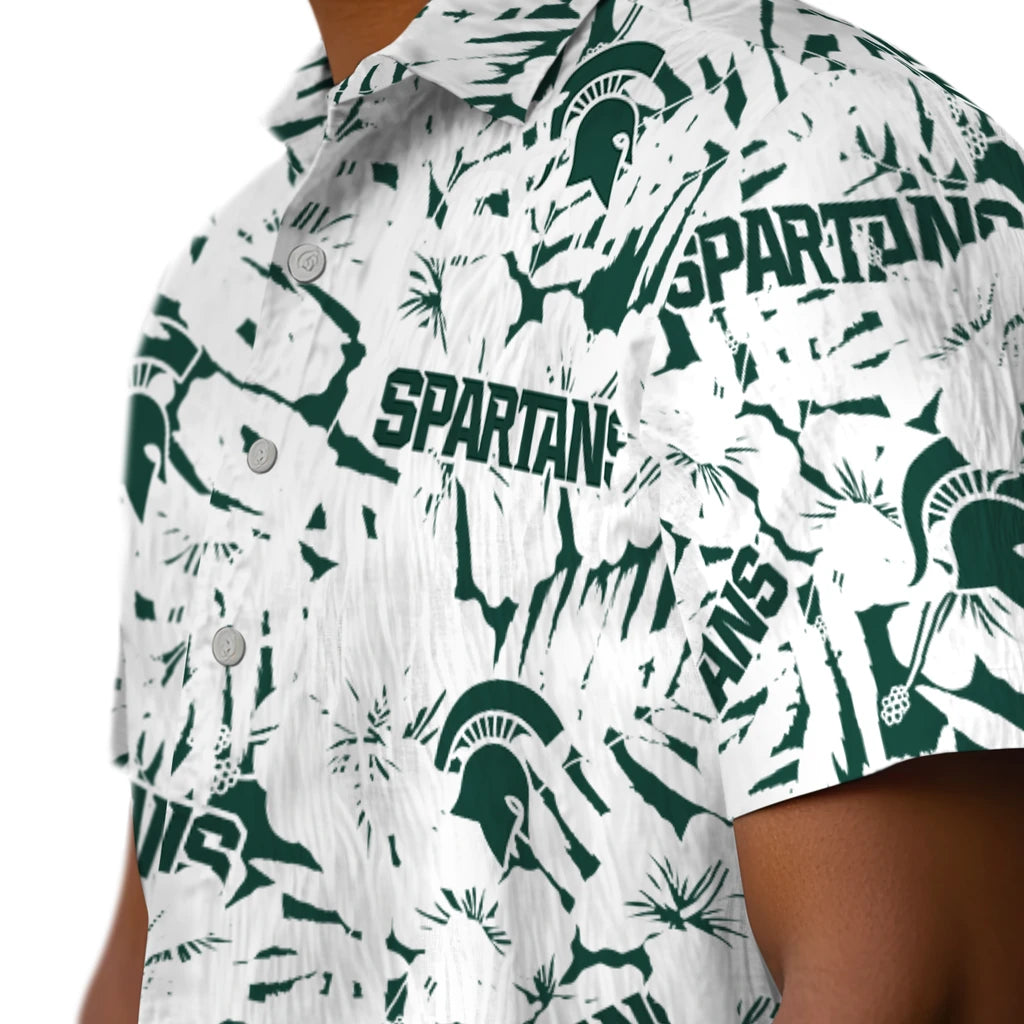 Michigan State Spartans Hawaiian Shirt - Hibiscus Overlay | Hula Hawaiian Shirts
