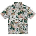Michigan State Spartans Hawaiian Shirt - Hibiscus Seaside | Hula Hawaiian Shirts