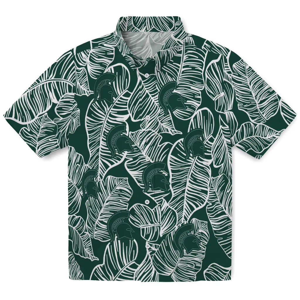 Michigan State Spartans Hawaiian Shirt - Leaf Outline | Hula Hawaiian Shirts