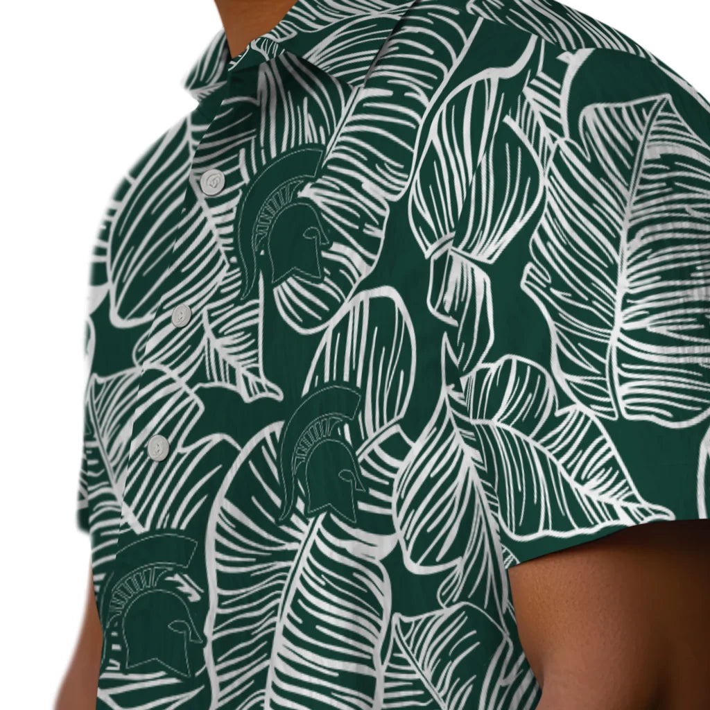Michigan State Spartans Hawaiian Shirt - Leaf Outline | Hula Hawaiian Shirts