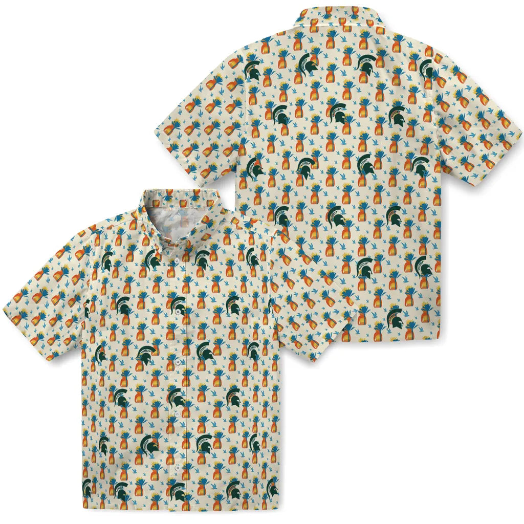 Michigan State Spartans Hawaiian Shirt - Pineapple Delight | Hula Hawaiian Shirts