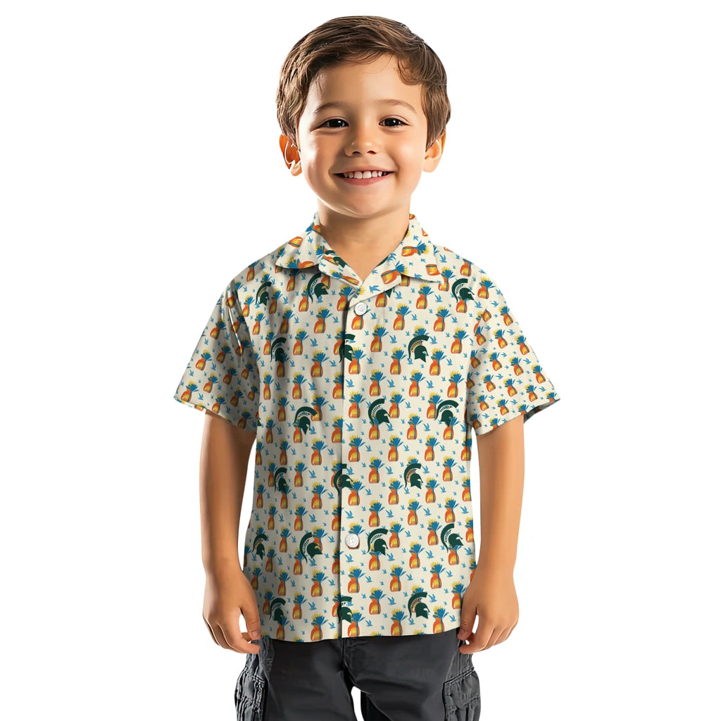 Michigan State Spartans Hawaiian Shirt - Pineapple Delight | Hula Hawaiian Shirts