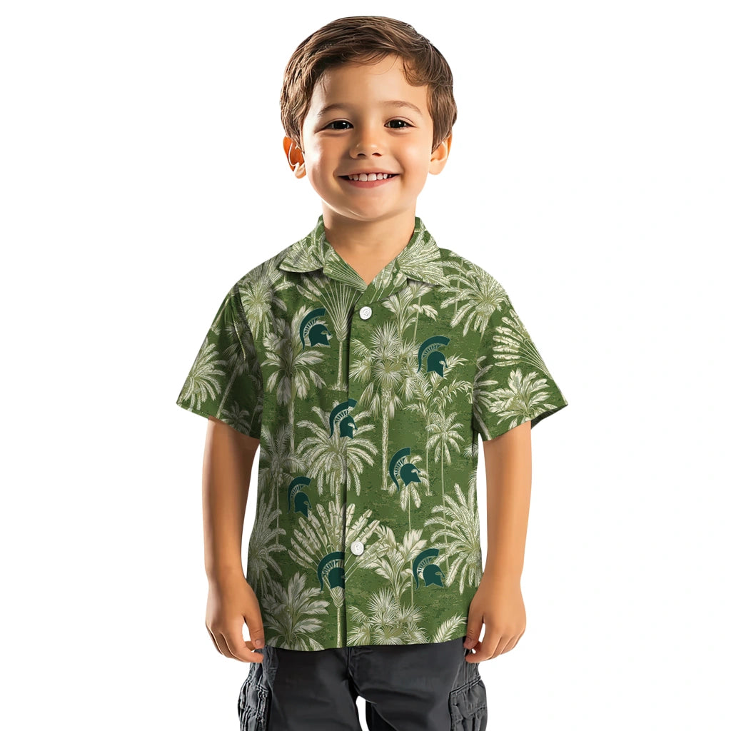 Michigan State Spartans Hawaiian Shirt - Vintage Palm Tree | Hula Hawaiian Shirts