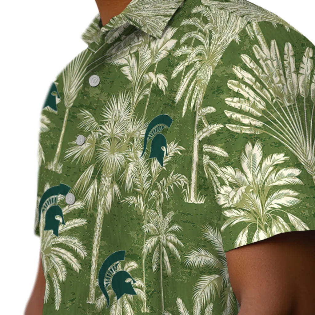 Michigan State Spartans Hawaiian Shirt - Vintage Palm Tree | Hula Hawaiian Shirts