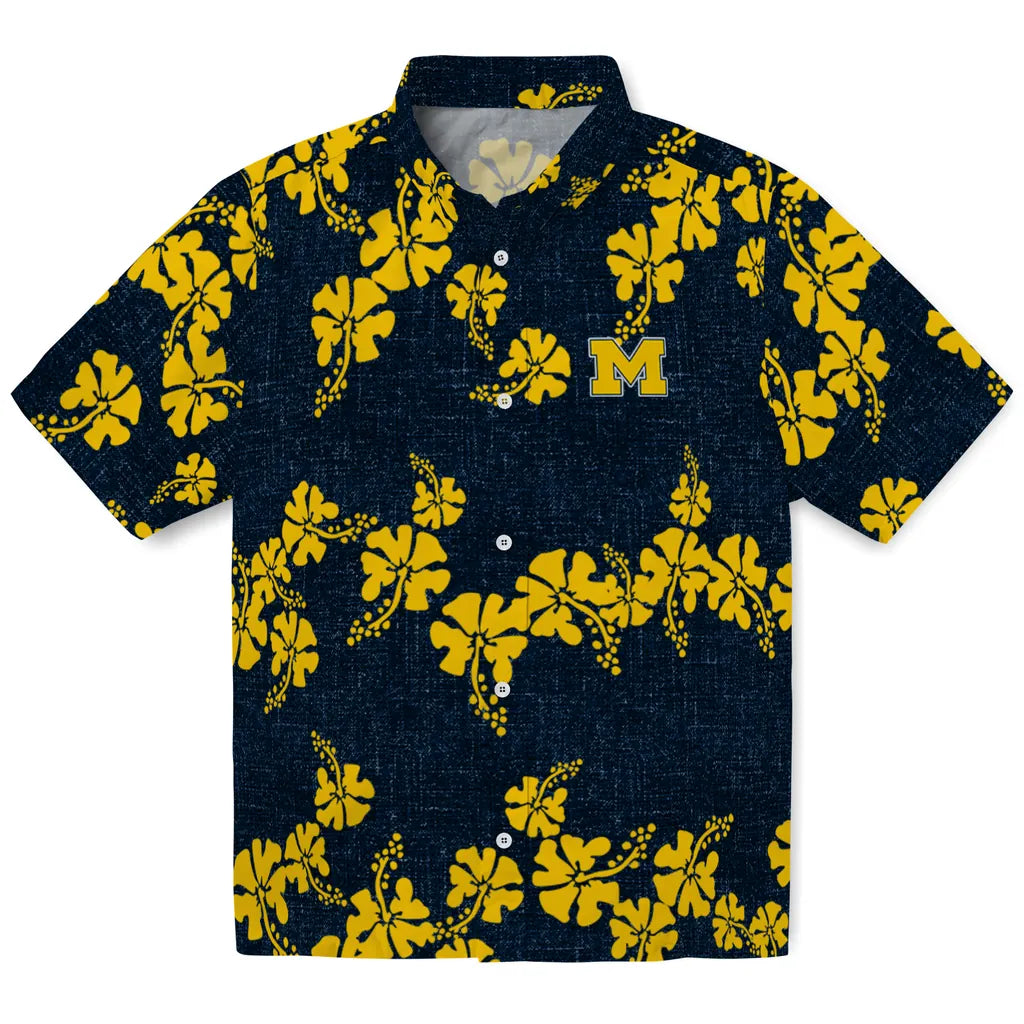 Michigan Wolverines Hawaiian Shirt - 50th State Flower | Hula Hawaiian Shirts