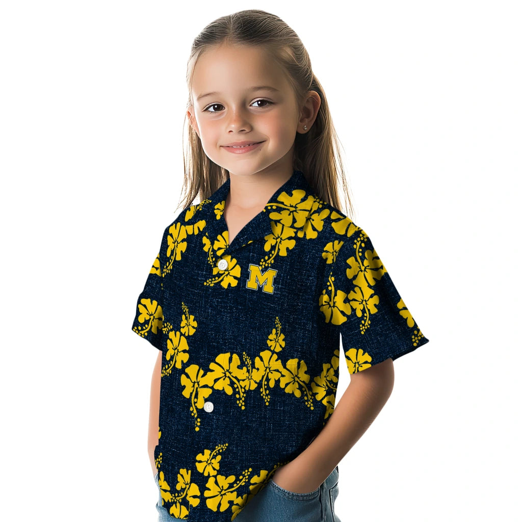 Michigan Wolverines Hawaiian Shirt - 50th State Flower | Hula Hawaiian Shirts