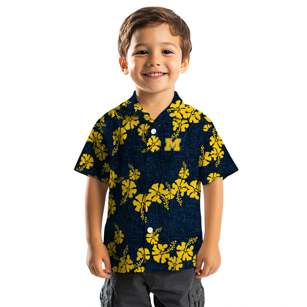 Michigan Wolverines Hawaiian Shirt - 50th State Flower | Hula Hawaiian Shirts