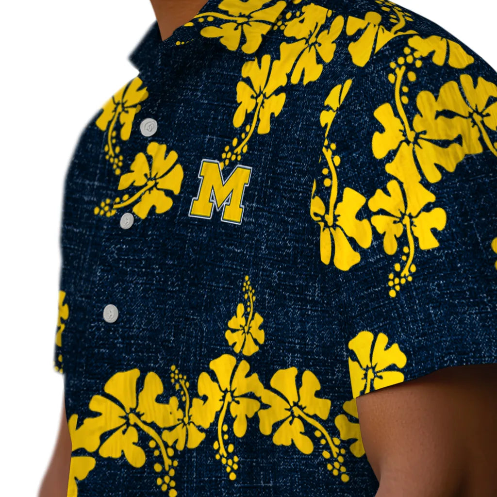Michigan Wolverines Hawaiian Shirt - 50th State Flower | Hula Hawaiian Shirts