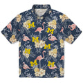 Michigan Wolverines Hawaiian Shirt - Flamingo Hibiscus | Hula Hawaiian Shirts