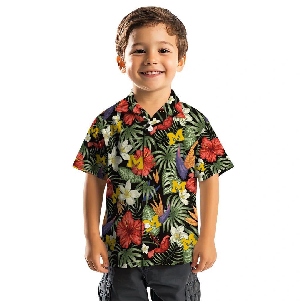 Michigan Wolverines Hawaiian Shirt - Hawaii Floral Hibiscus | Hula Hawaiian Shirts