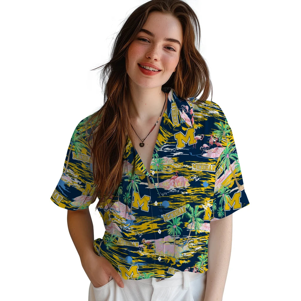Michigan Wolverines Hawaiian Shirt - Hawaii Island | Hula Hawaiian Shirts