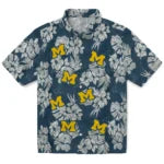 Michigan Wolverines Hawaiian Shirt - Hibiscus Flowers | Hula Hawaiian Shirts