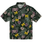 Michigan Wolverines Hawaiian Shirt - Hibiscus Leaves Pattern | Hula Hawaiian Shirts