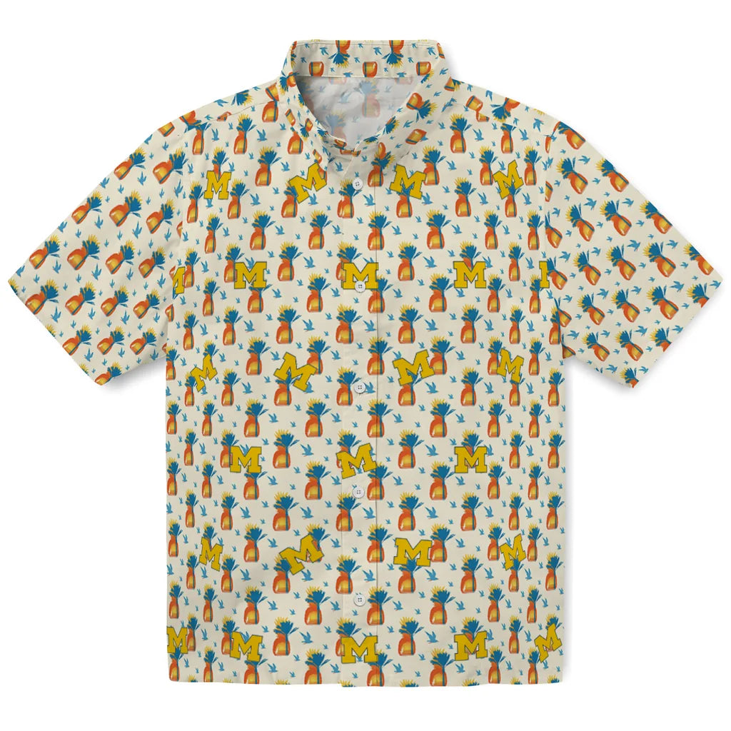 Michigan Wolverines Hawaiian Shirt - Pineapple Delight | Hula Hawaiian Shirts