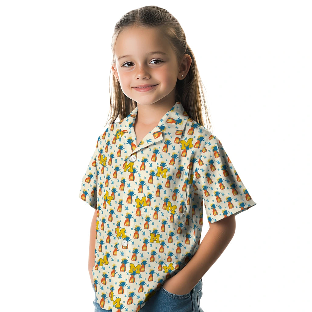 Michigan Wolverines Hawaiian Shirt - Pineapple Delight | Hula Hawaiian Shirts