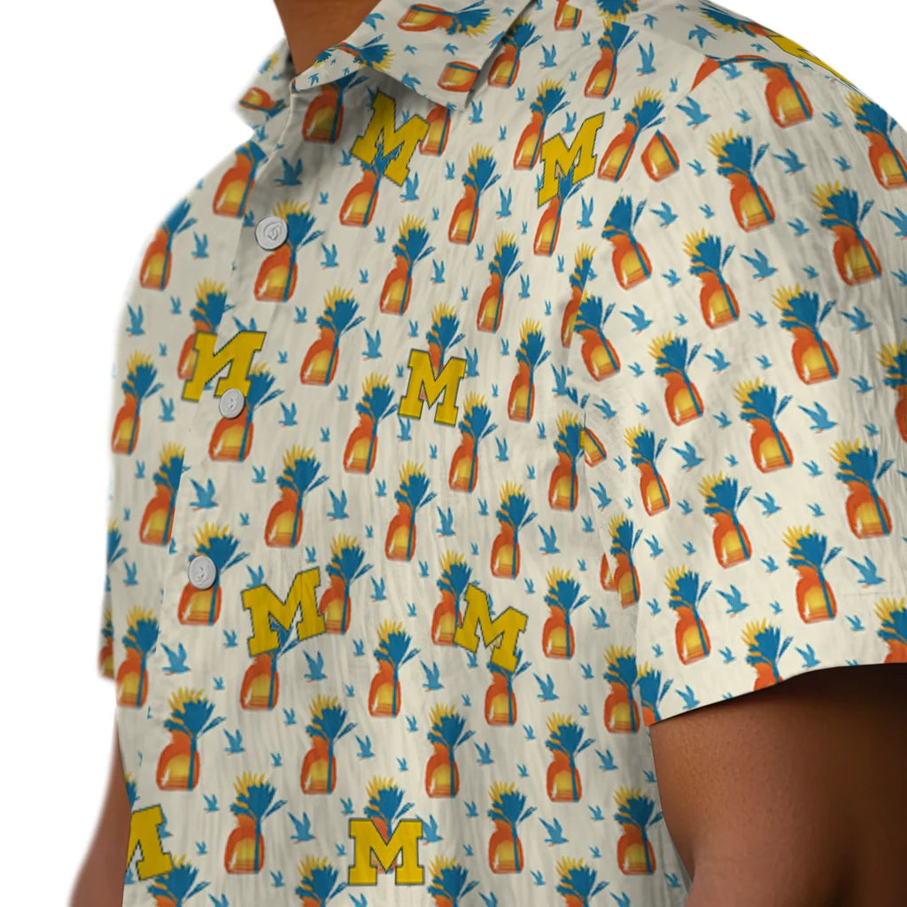Michigan Wolverines Hawaiian Shirt - Pineapple Delight | Hula Hawaiian Shirts