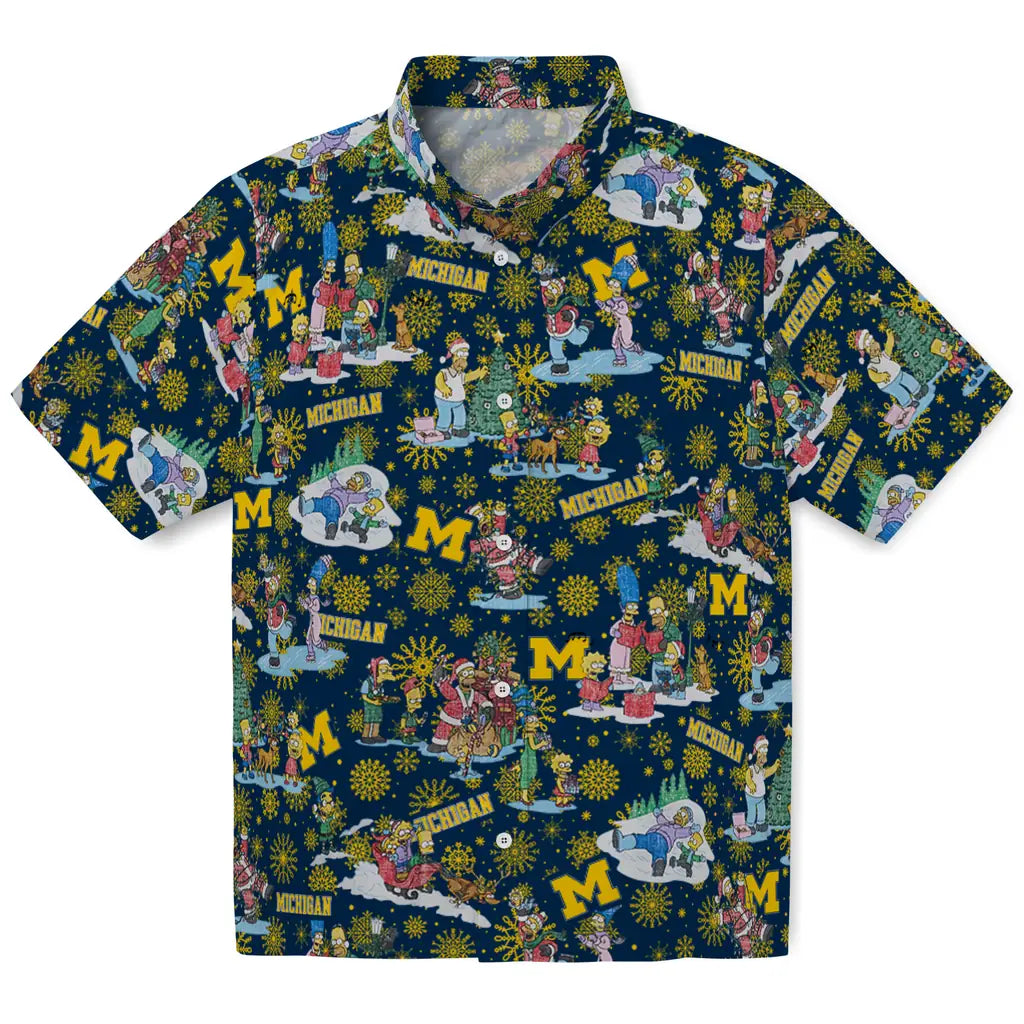 Michigan Wolverines Hawaiian Shirt - Simpsons Christmas | Hula Hawaiian Shirts