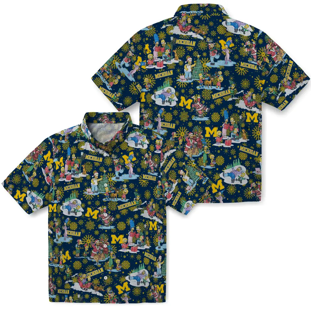 Michigan Wolverines Hawaiian Shirt - Simpsons Christmas | Hula Hawaiian Shirts