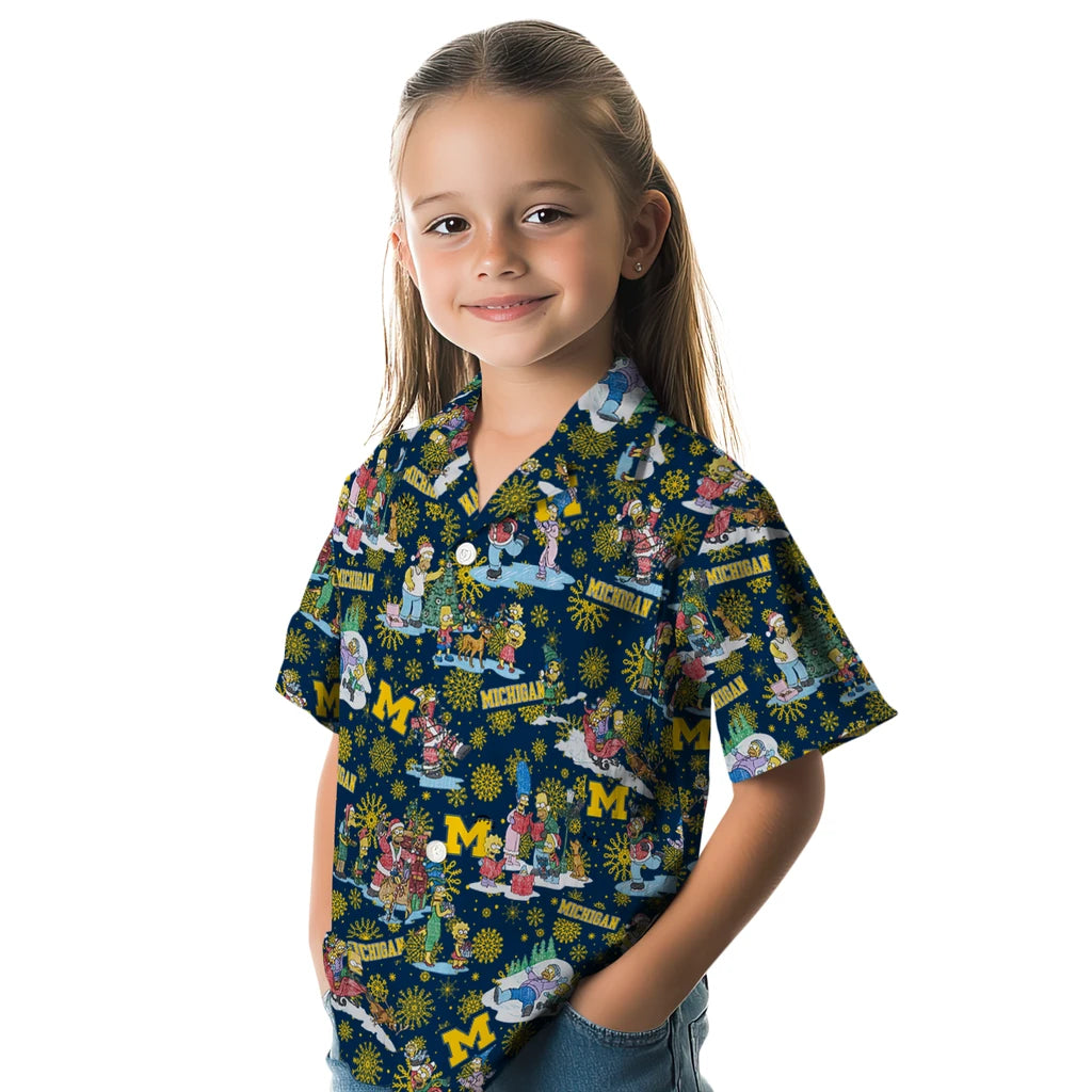 Michigan Wolverines Hawaiian Shirt - Simpsons Christmas | Hula Hawaiian Shirts