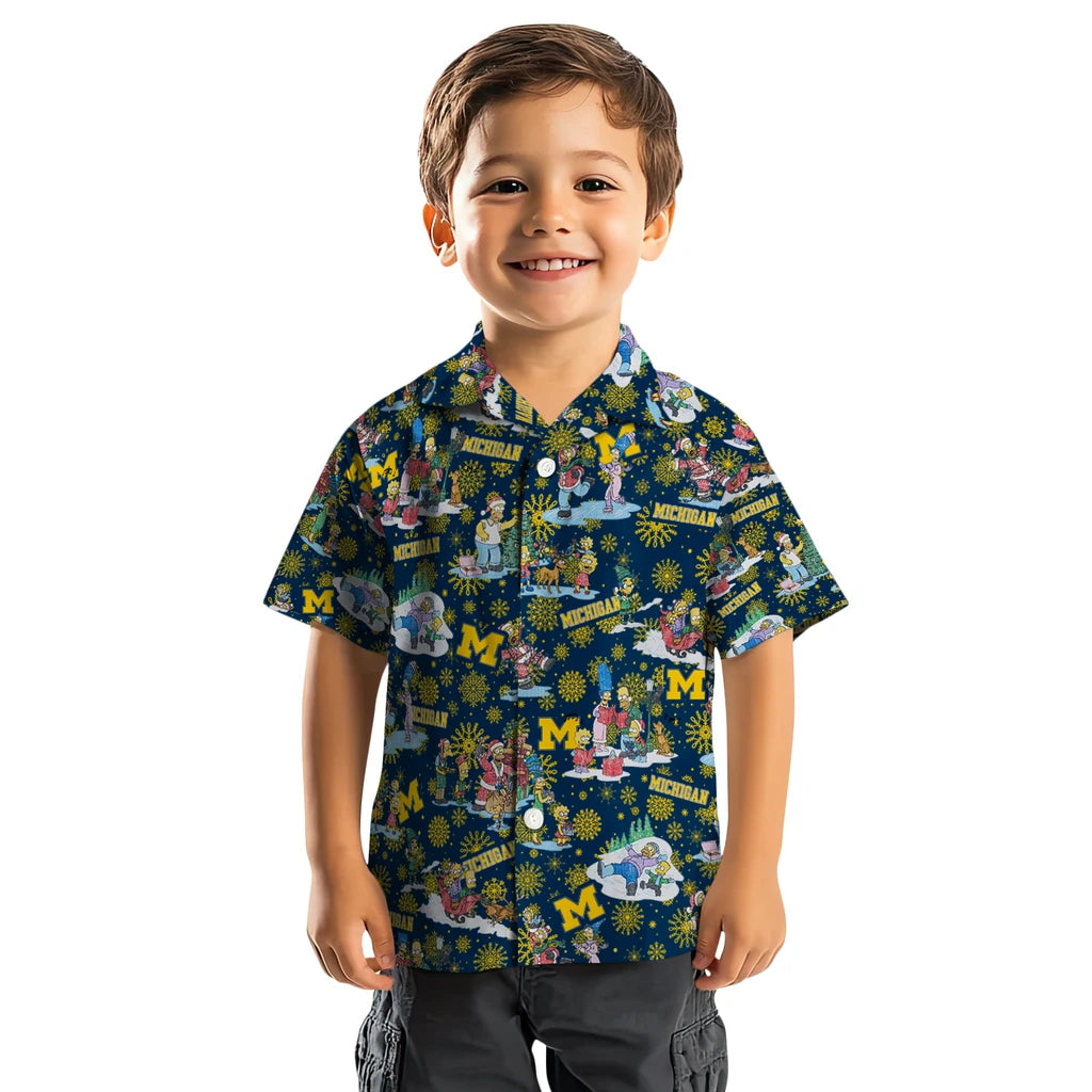 Michigan Wolverines Hawaiian Shirt - Simpsons Christmas | Hula Hawaiian Shirts