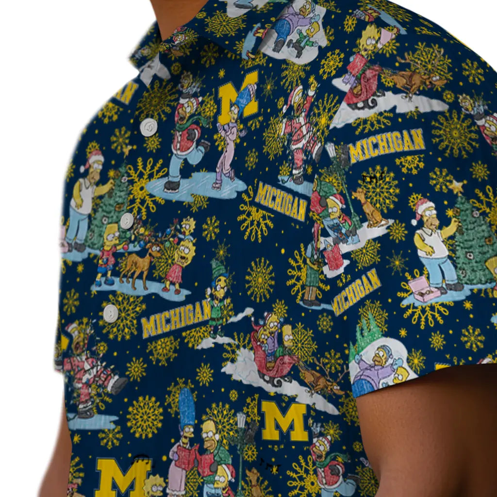 Michigan Wolverines Hawaiian Shirt - Simpsons Christmas | Hula Hawaiian Shirts