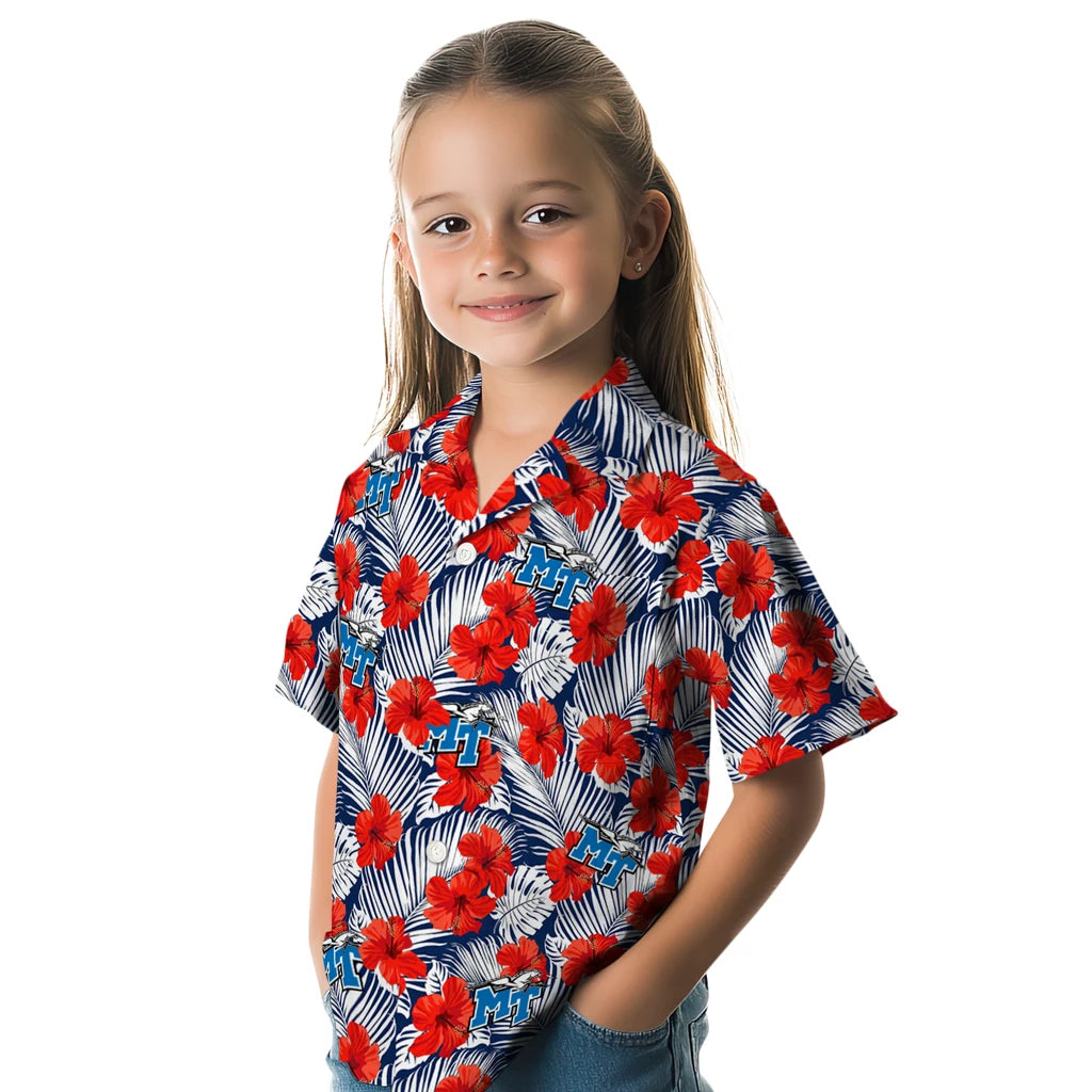 Middle Tennessee Blue Raiders Hawaiian Shirt - Hibiscus Fiesta | Hula Hawaiian Shirts