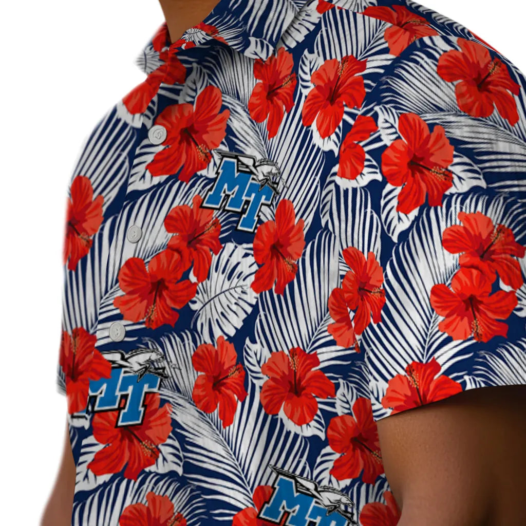 Middle Tennessee Blue Raiders Hawaiian Shirt - Hibiscus Fiesta | Hula Hawaiian Shirts
