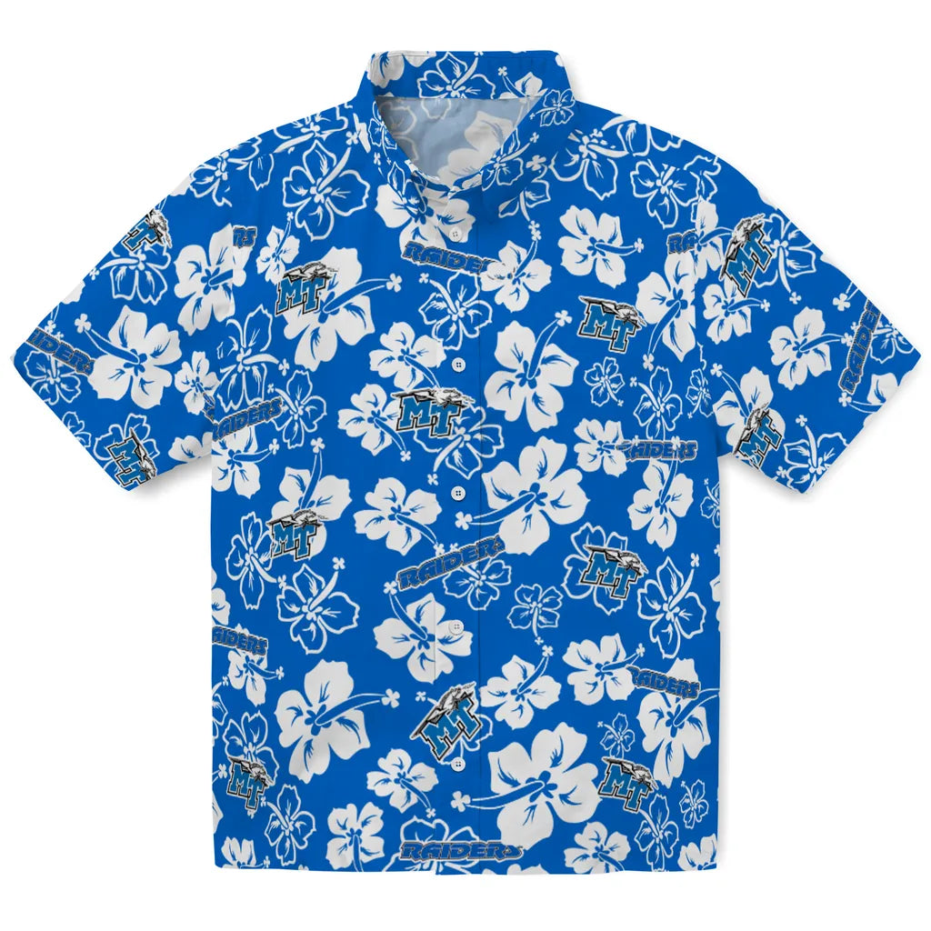 Middle Tennessee Blue Raiders Hawaiian Shirt - Hibiscus Flower Design | Hula Hawaiian Shirts
