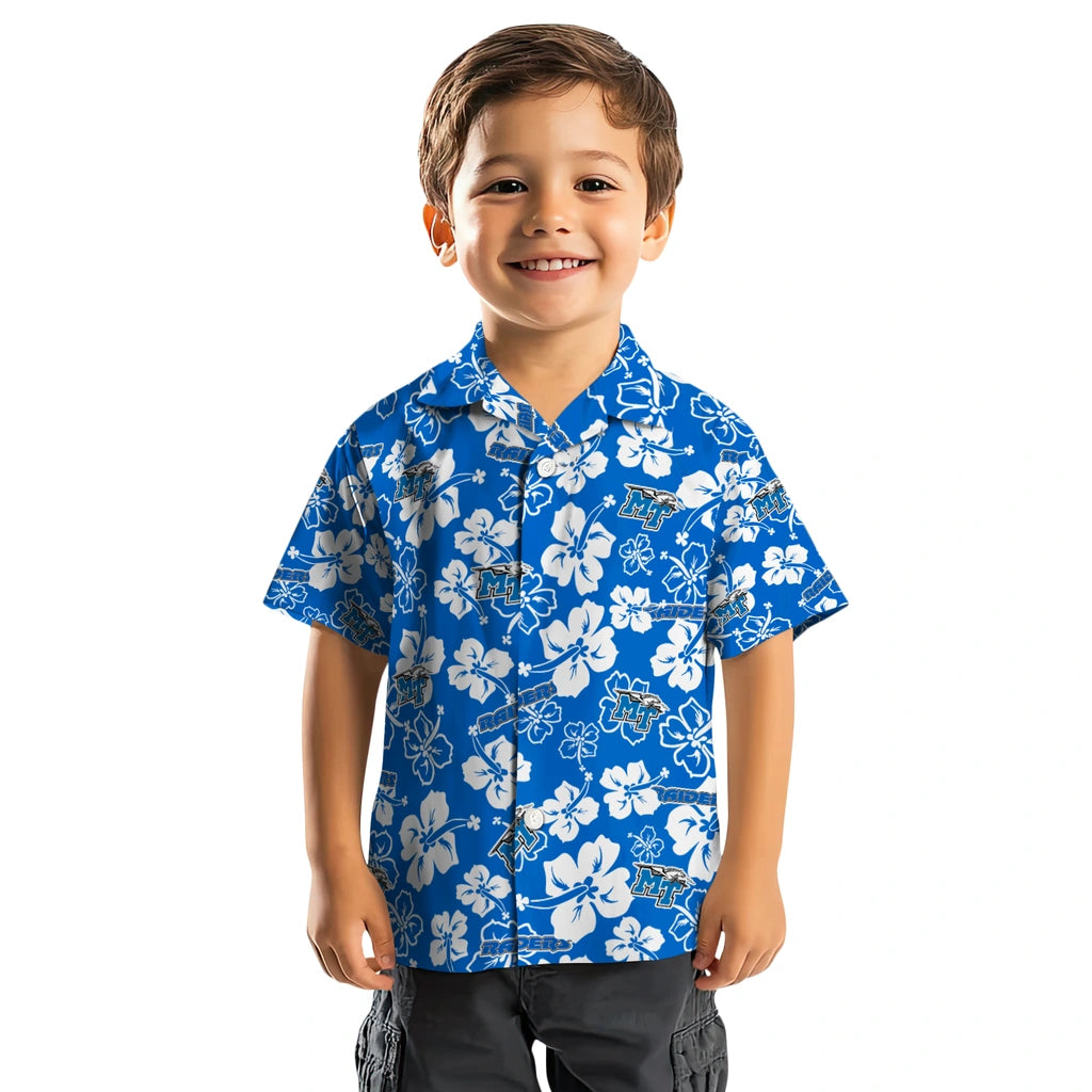 Middle Tennessee Blue Raiders Hawaiian Shirt - Hibiscus Flower Design | Hula Hawaiian Shirts