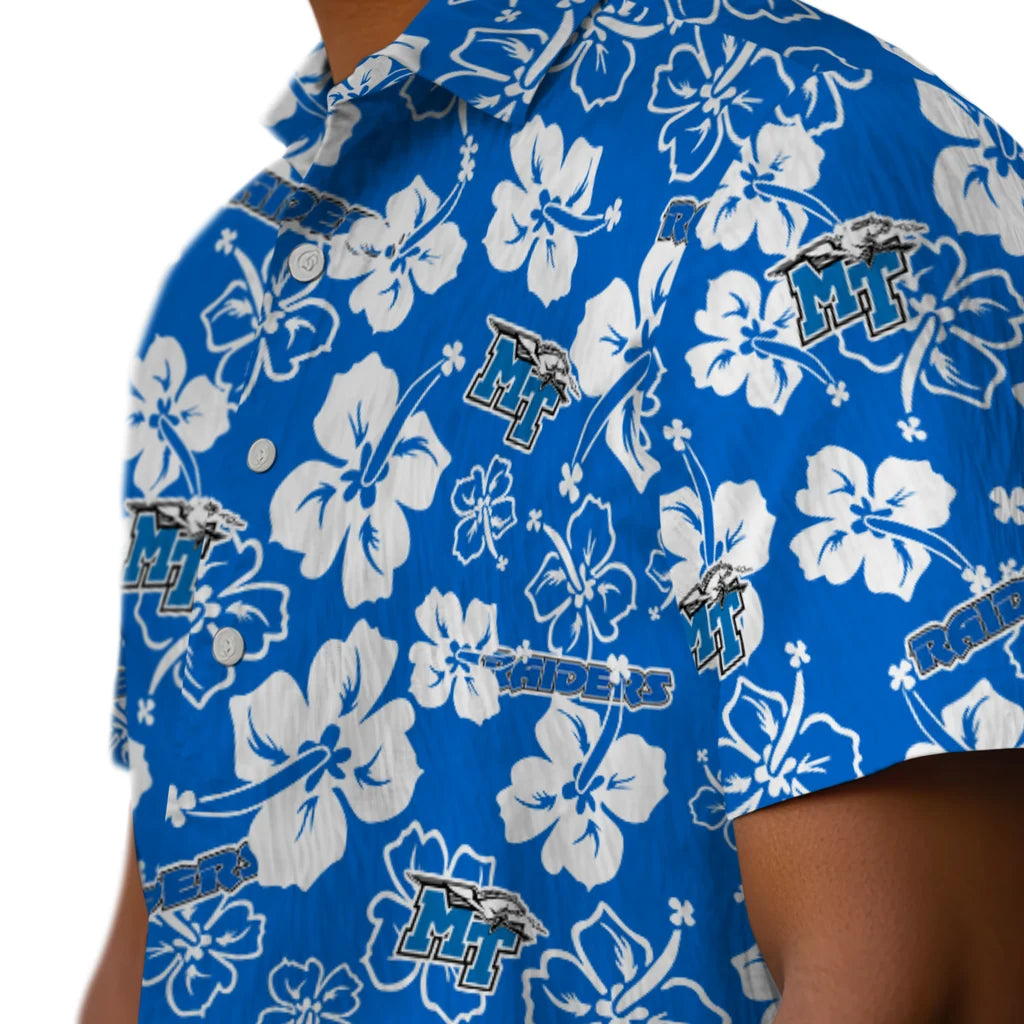 Middle Tennessee Blue Raiders Hawaiian Shirt - Hibiscus Flower Design | Hula Hawaiian Shirts
