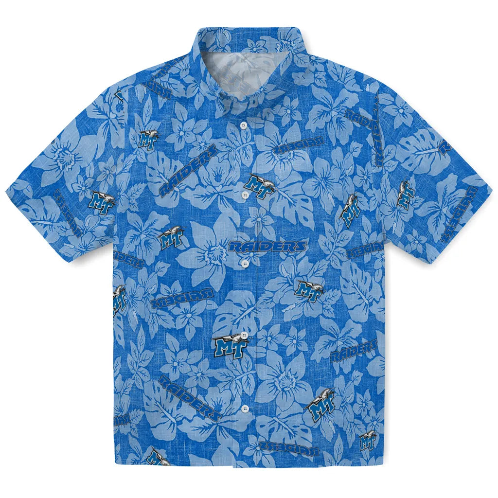 Middle Tennessee Blue Raiders Hawaiian Shirt - Hibiscus Oasis | Hula Hawaiian Shirts